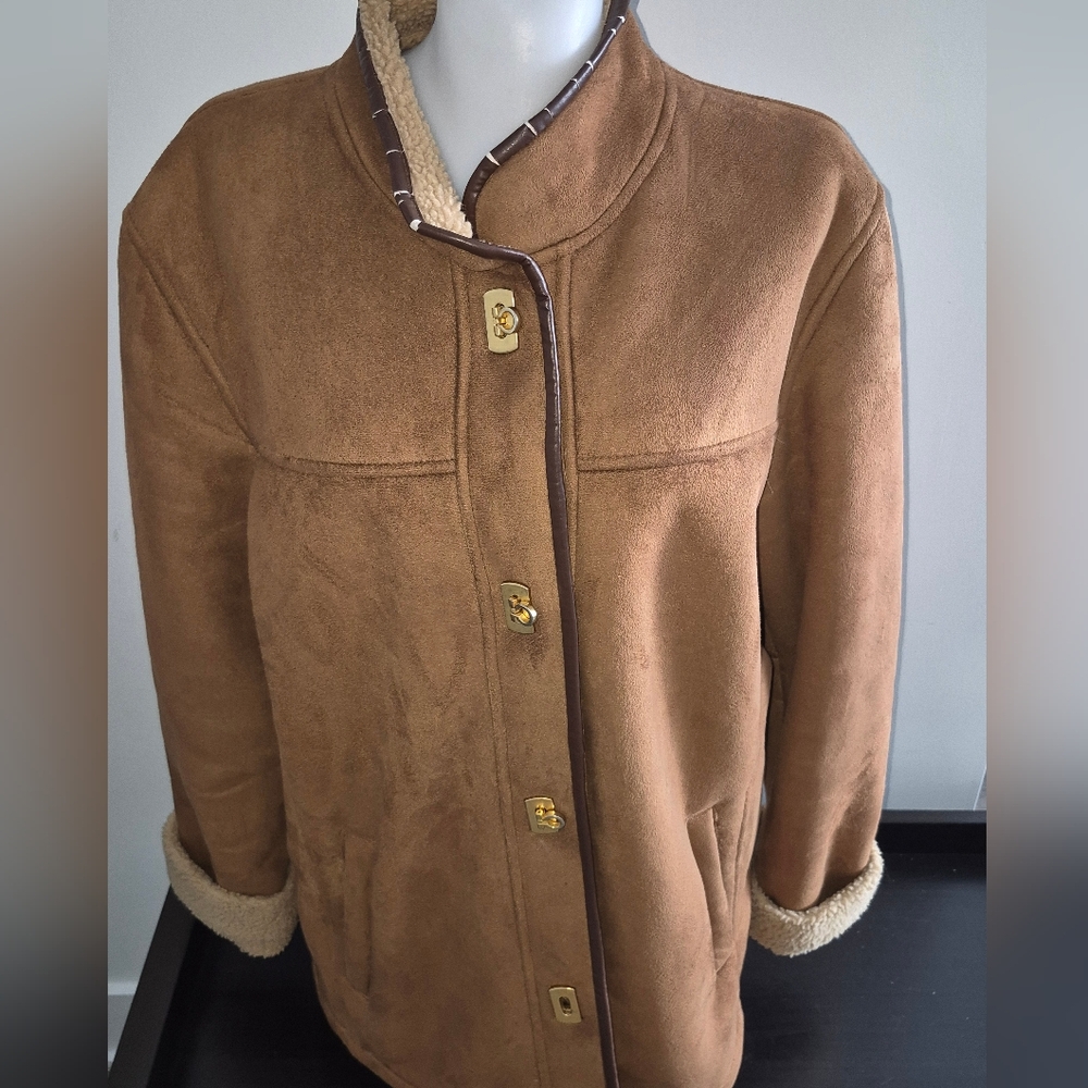 Brown Women's Jacket with Gold Accents